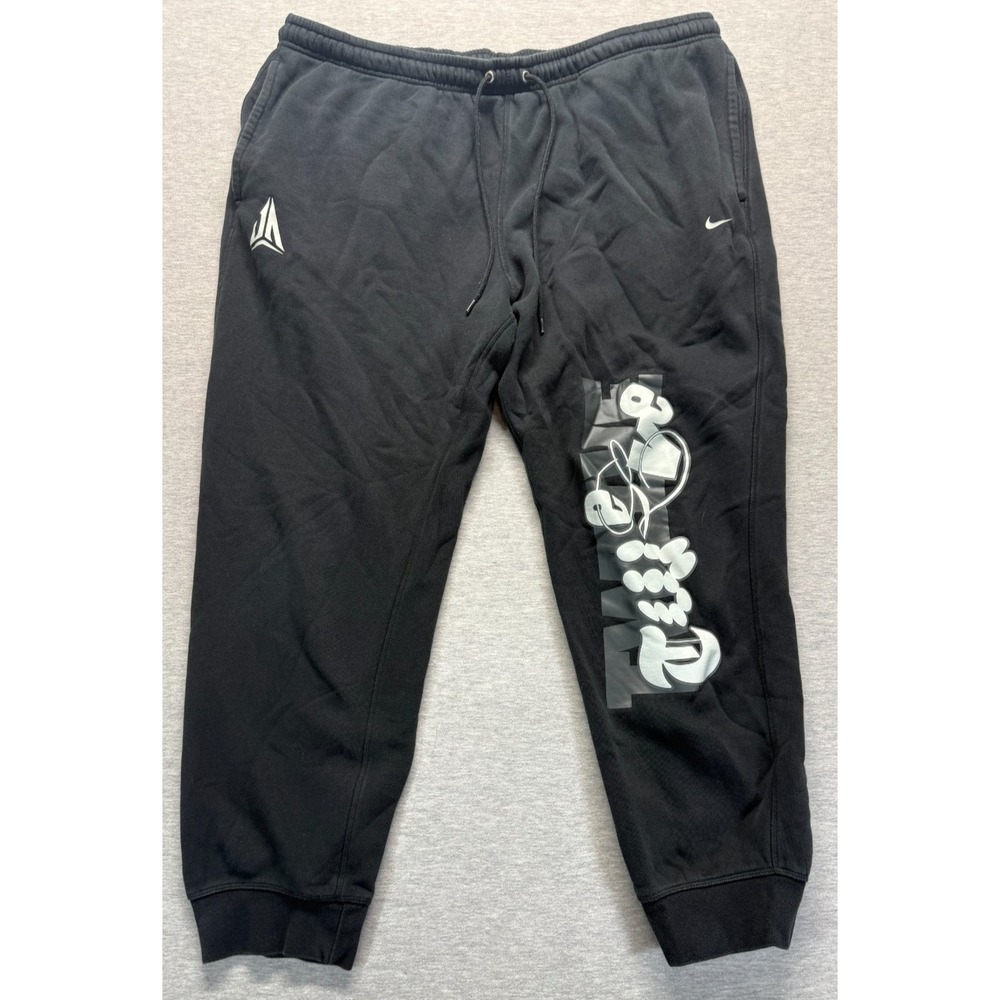 Nike Ja Morant Club Fleece Basketball Sweatpants Mens 2XL Black Graphic Print